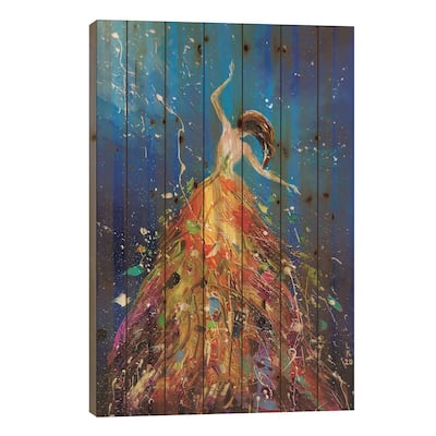 Dance In The Sky Print On Wood by KuptsovaArt - Multi-Color