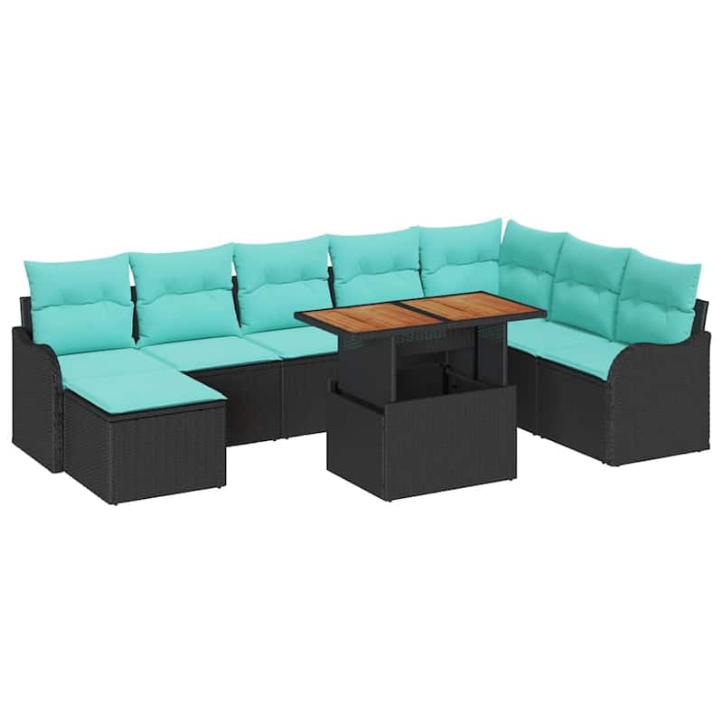 vidaXL 9 Piece Garden Sofa Set with Cushions - 113.2×73×27.2
