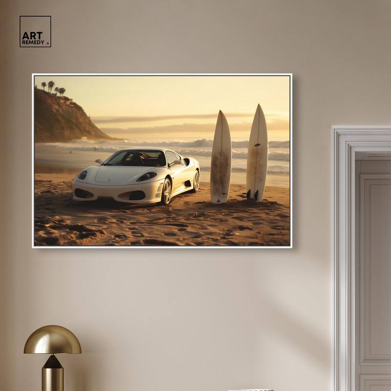Sunset Beach Drive Canvas by Art Remedy