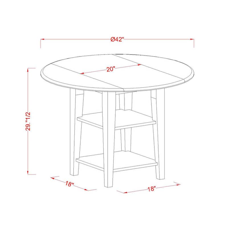 HomeStock 3-Piece Linen White Finish Round Solid Wood Top Dining Table Set