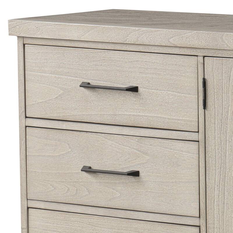 Furniture of America Yetaria Modern Farmhouse Natural Wood 3-Drawer Server with Doors