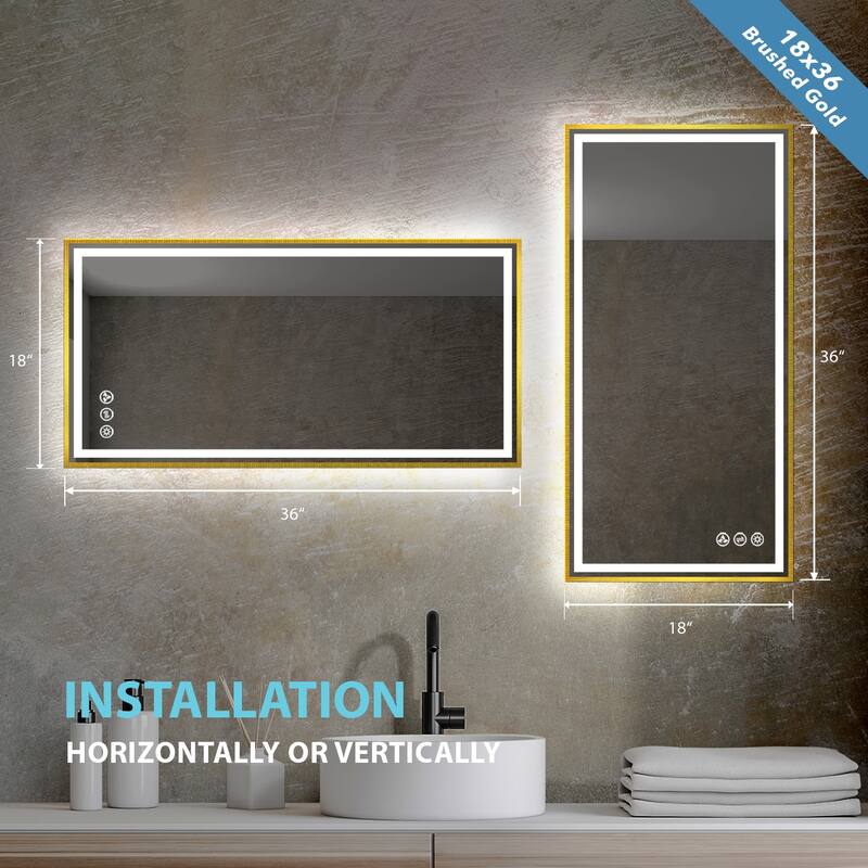 Fogless Color and Brightness Adjustable LED Mirror