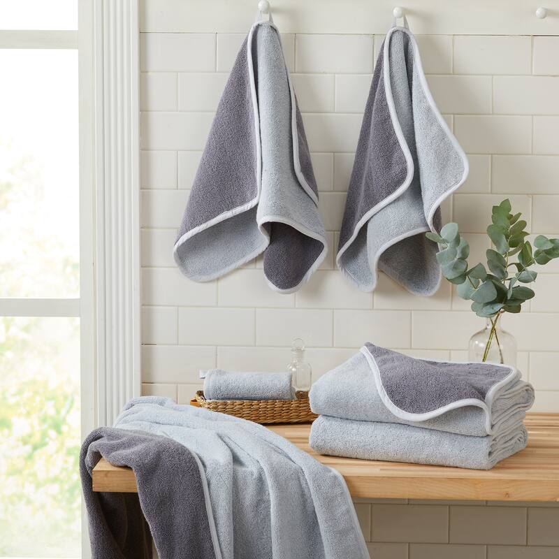 Luxurious Cotton Two-Toned Reversible Towel Set