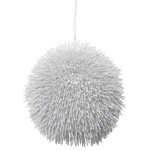 slide 2 of 5, Varaluz White Urchin Pendant White