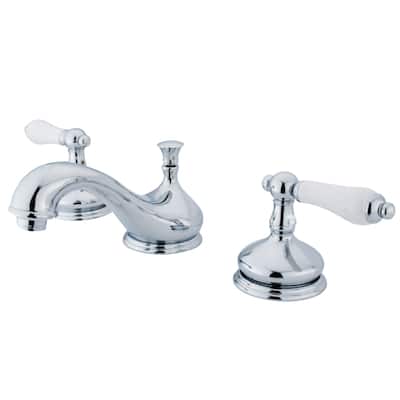 Kingston Brass Heritage Deck Mount Widespread Bathroom Faucet with Brass Pop-Up