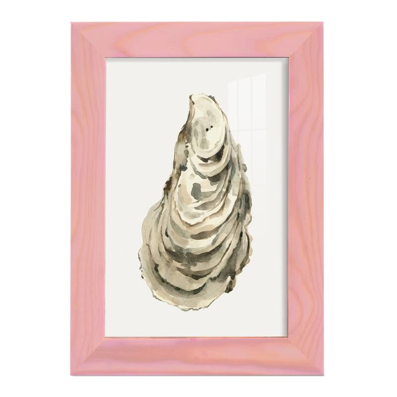 Neutral Oyster Study I -Framed Print w/glass-Cherry Red