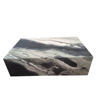 BETACH Genuine Marble Block Coffee Table - Fantasy Green Marble