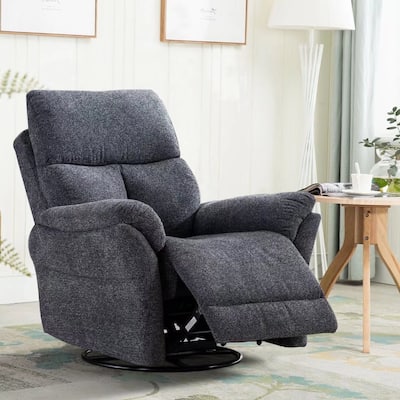 Fabric Overstuffed Swivel Rocker Manual Recliner Chair
