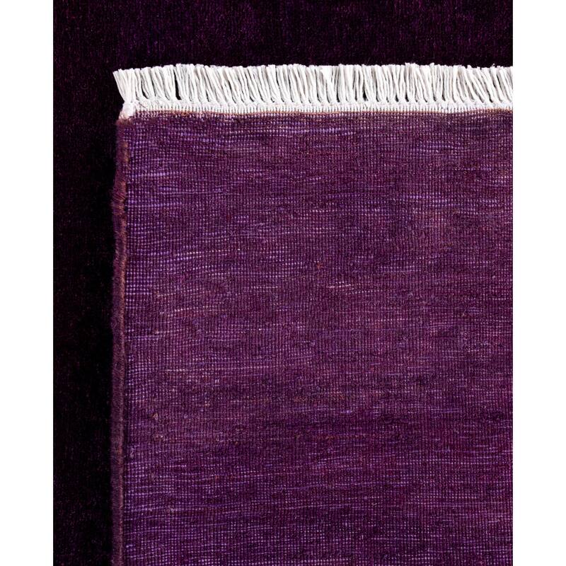 Overdyed One-of-a-Kind Hand-Knotted Area Rug - Purple - 6' 1" x 9' 5"