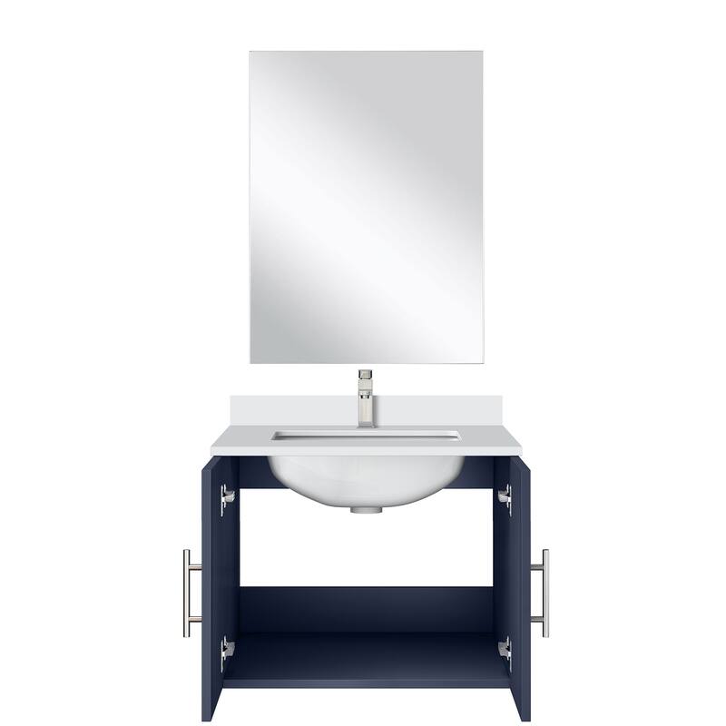 Bathroom Vanity Set with Marble Top, Single Hole Faucet, Mirror Included, Stainless Steel