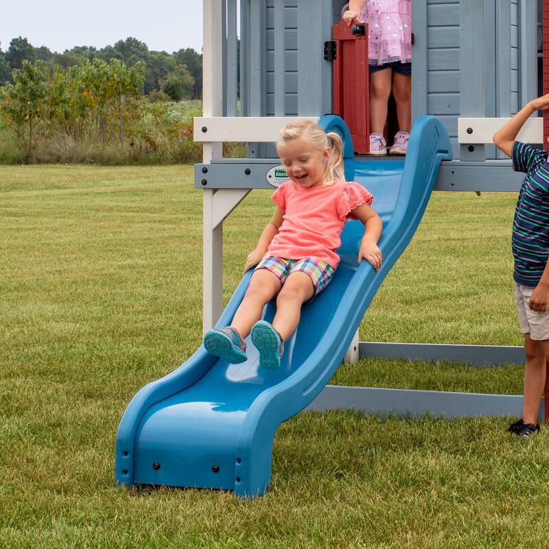 Backyard Discovery Beacon Heights Cedar Wooden Elevated Kids Playhouse - 6'3" x 10'0"