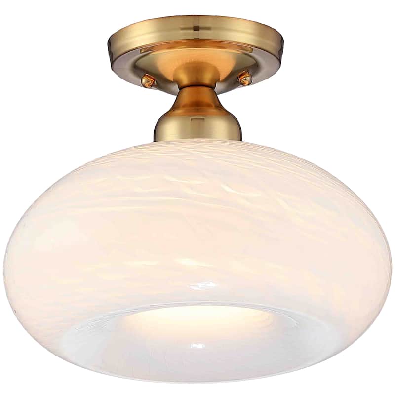 1-Light Metal Flush Mount Light Glass Ceiling Lights