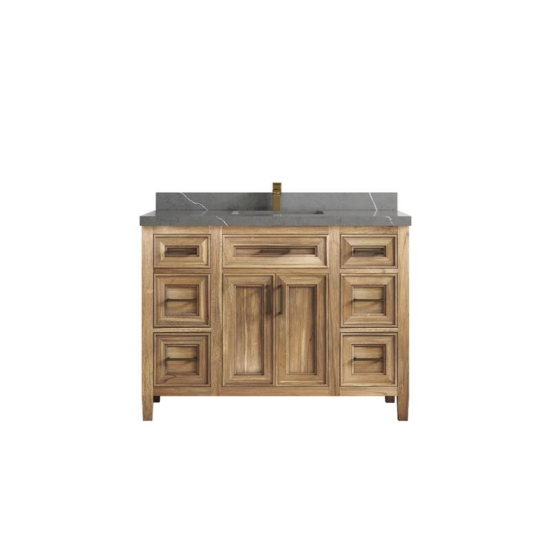 Willow Collections 48 in. W x 22 in. D Santa Monica Teak Single Sink Bathroom Vanity with Countertop