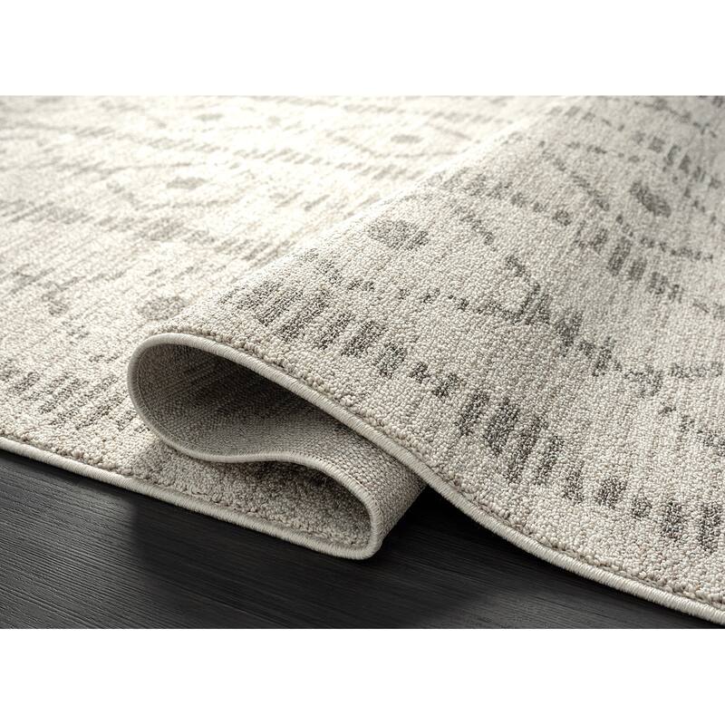 Abani Layla LAY150A Farmhouse Geometric Beige and Brown Area Rug