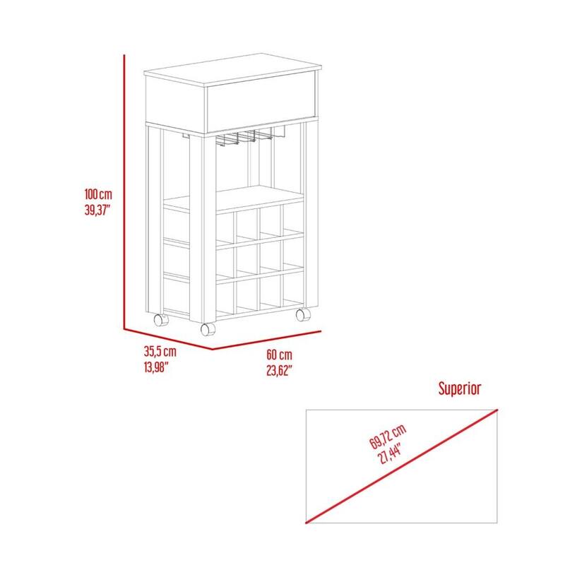 Ambler 1-Drawer 12-Bottle Wine Cabinet