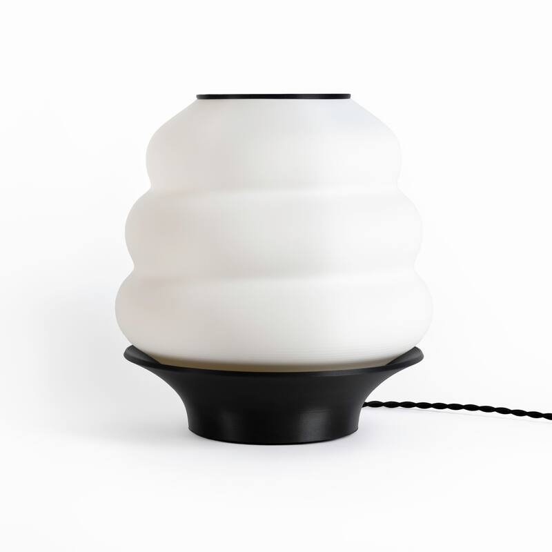 Honey Pot 12" Minimalist Classic Plant-Based PLA 3D Printed Dimmable LED Table Lamp, by JONATHAN Y