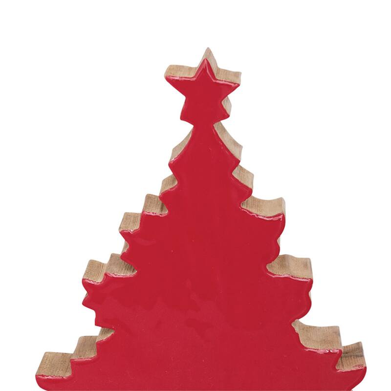 Enameled Mango Wood Christmas Tree
