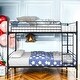 preview thumbnail 1 of 17, Twin Over Twin High Quality Matal Frame Bunk Bed, Space-Saving Loft Bed With Safety Guard Rails, Easy Assemble Black