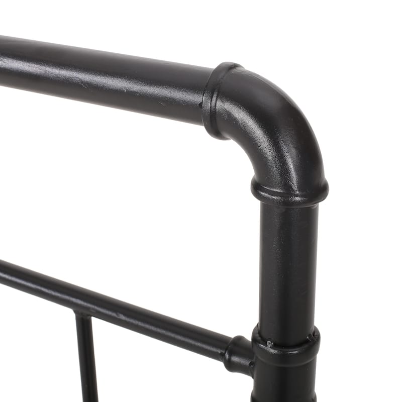 Roomfitters King Size Metal Headboard, Industrial Pipe Style Bed Headboard with Open Frame Design, Black