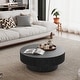 preview thumbnail 32 of 61, Modern Solid Wood Veneered Round Coffee Tea Table with Storage