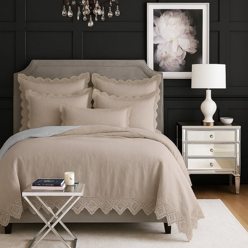 Elsie Lace Natural 6 Piece Coverlet Set