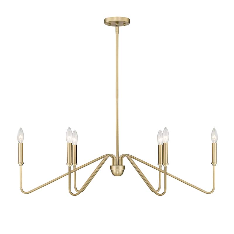 Yep by Golden Lighting Kennedy 6-light Island Light in Brushed Champagne Brass