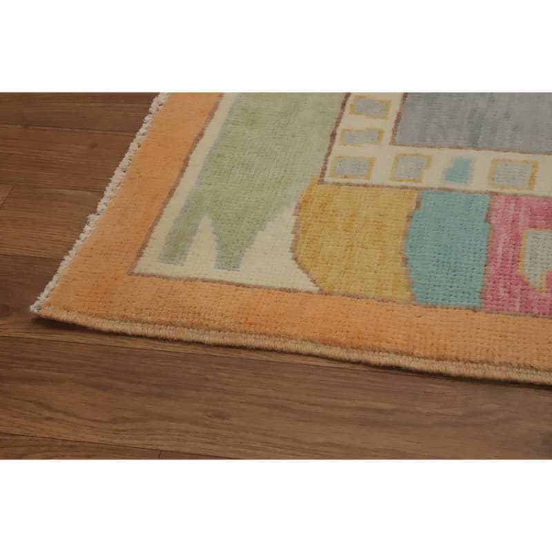 Vegetable Dye Geometric Gabbeh Turkish Large Rug Handmade Wool Carpet - 13' 10'' X 10' 5''