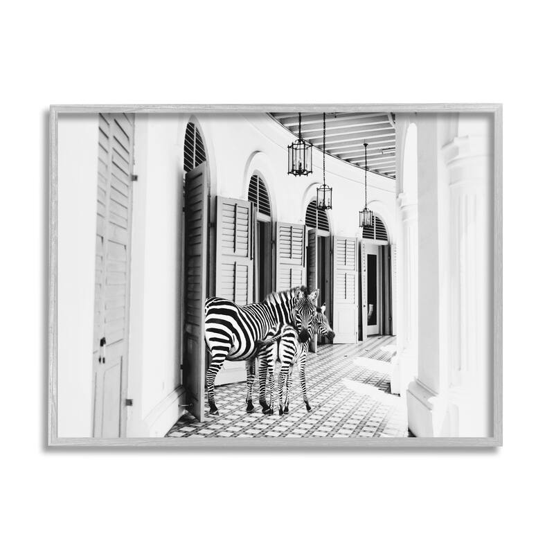 Stupell Zebra Safari Animals in Traditional Home Architecture Framed Wall Art