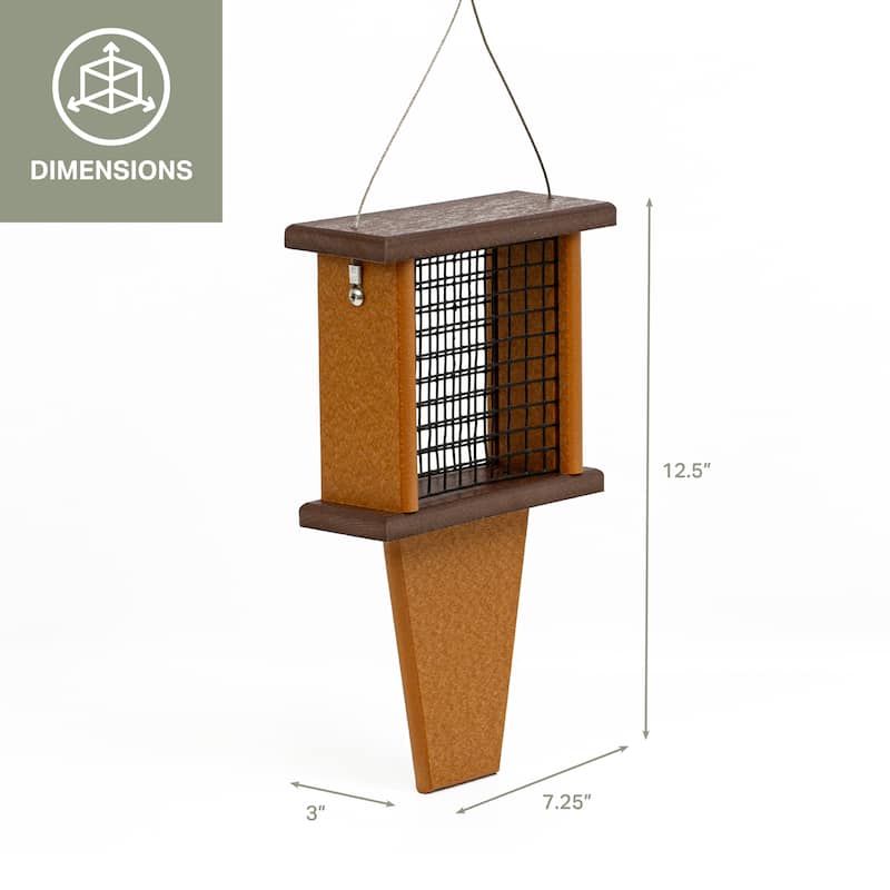 OUTDOOR LEISURE PRODUCTS Model GM7TBC Tail Prop Suet Bird Feeder Made with High Density Poly Resin