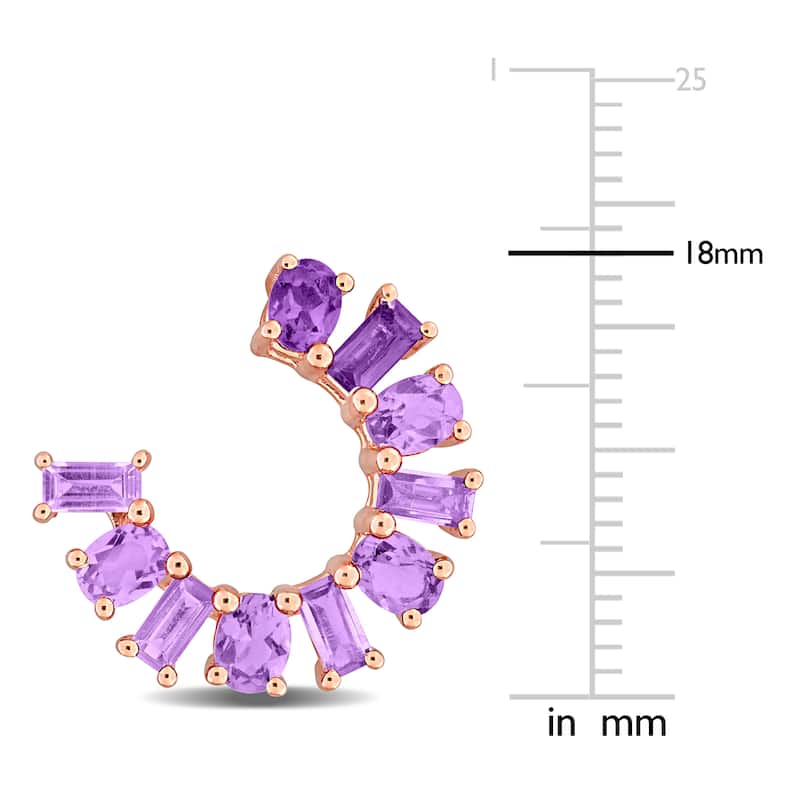 Miadora Multi-Gem Curved Stud Earrings Sterling Silver