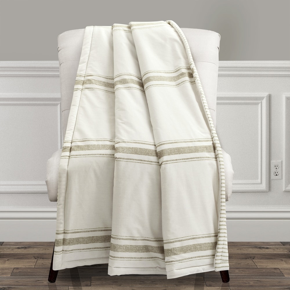 Lush Decor Farmhouse Stripe Throw
