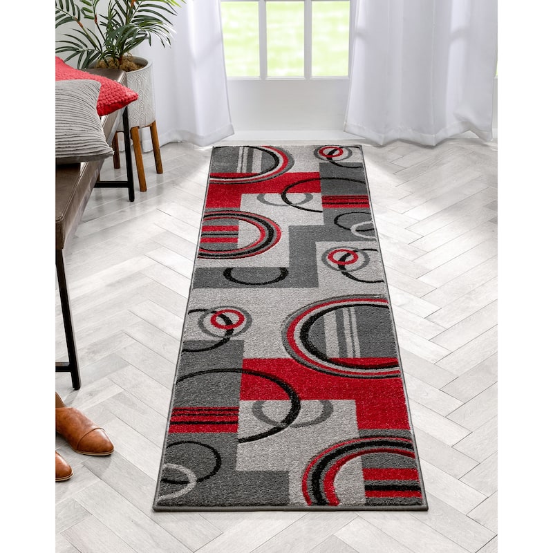 Well Woven Ruby Galaxy Waves Modern Geometric Area Rug