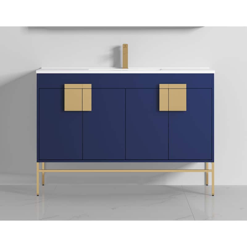 47" Tennant Brand Kuro Minimalistic Navy Blue Single Sink Bathroom Vanity - Painted - Navy Blue - Single Vanities