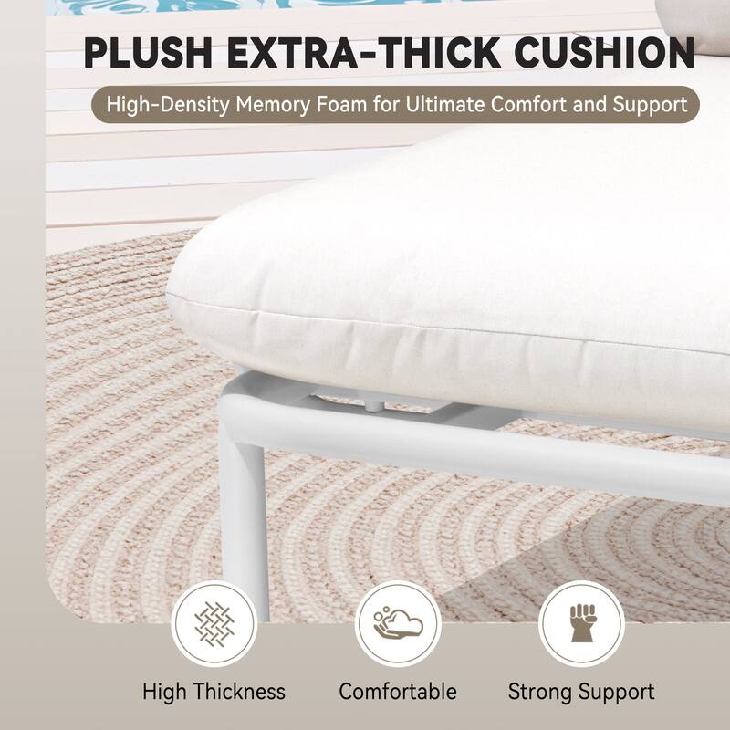 Outdoor Cushioned Sectional Sofa Chat Set Patio Furniture Conversation Set, Free Combination