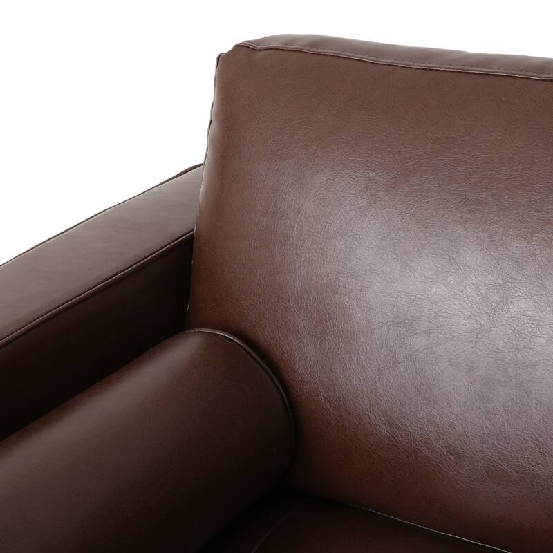 Malinta Contemporary Faux Leather Cushioned Club Chair by Christopher Knight Home