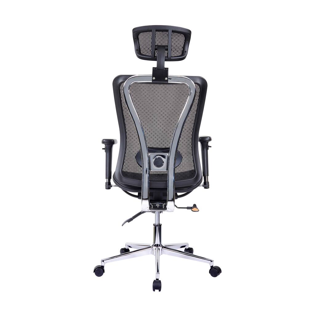Tension Lock Mechanism High Back Executive Mesh Office Chair with Adjustable Arms, Headrest and Lumbar Support