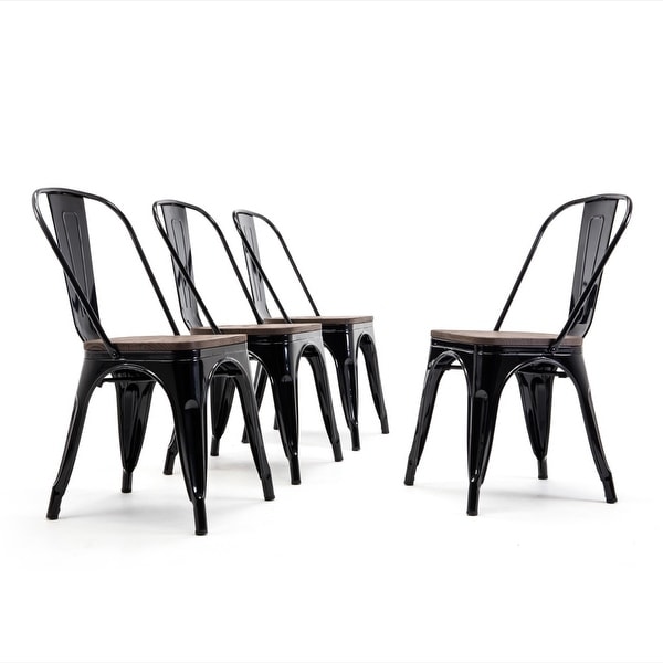 Shop BELLEZE Industrial Stackable Bistro Dining Chairs Set ... Industrial dining chairs available in a variety of styles.