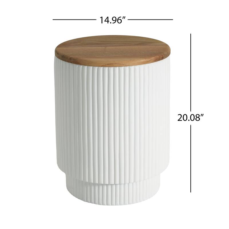 Christopher Knight Home Calyx Patio MGO Storage Side Table - White