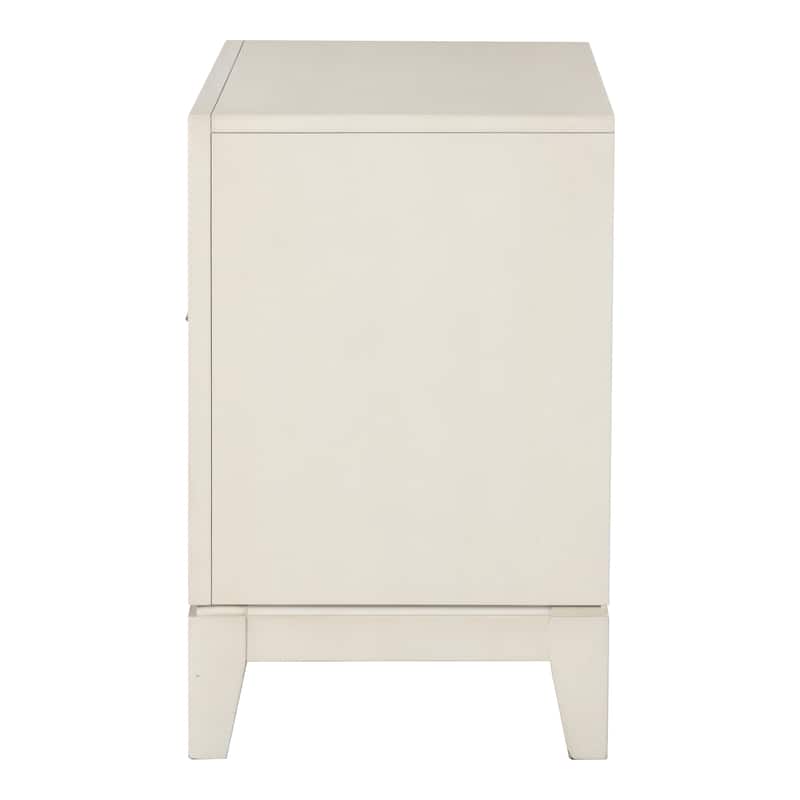 Furniture of America Irwin Antique White Solid Wood 2-Drawer Nightstand