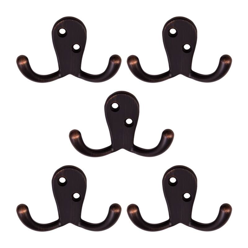 Design House Double Robe Hook - 5 Pack - Oil Rubbed Bronze