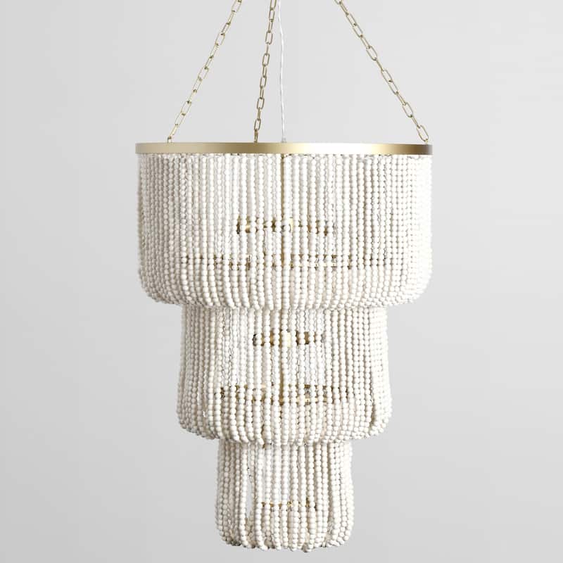 Amanda White Beaded Chandelier by Kosas Home - White