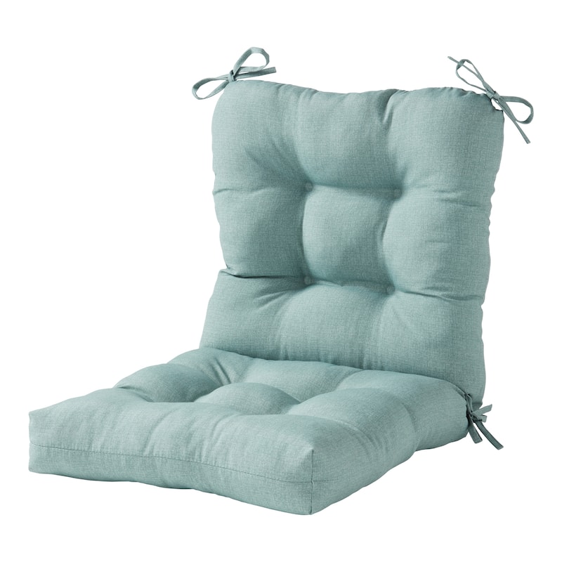 Solid Heathered Outdoor Seat/Back Chair Cushion (Cushion Only) - Seaglass