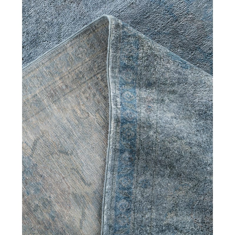Overdyed One-of-a-Kind Hand-Knotted Area Rug - Gray - 9' 1" x 12' 1"