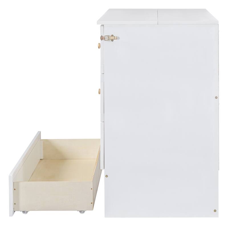 Murphy Bed with Versatile Storage and Large Drawers