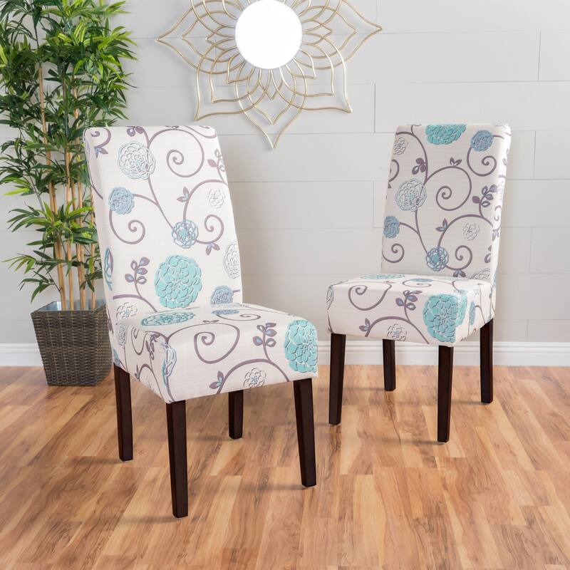 Fabric Kitchen Chair Accent Chair Leisure Chair, Charming Upholstered Chair Coffee Chair with Floral Pattern