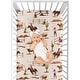 preview thumbnail 4 of 4, Sweet Jojo Designs Western Cowgirl Girl Fitted Crib Sheet Wild West Vintage Country Retro Animal Horse Southwest Brown Pink Blue