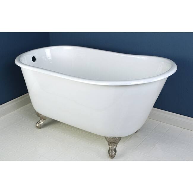 Kingston Brass Aqua Eden 53" Clawfoot Cast Iron Soaking Tub with