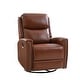 preview thumbnail 87 of 111, Fiacro 30.31" Genuine Leather Wingback Swivel Rocker Recliner with Nailhead Trim