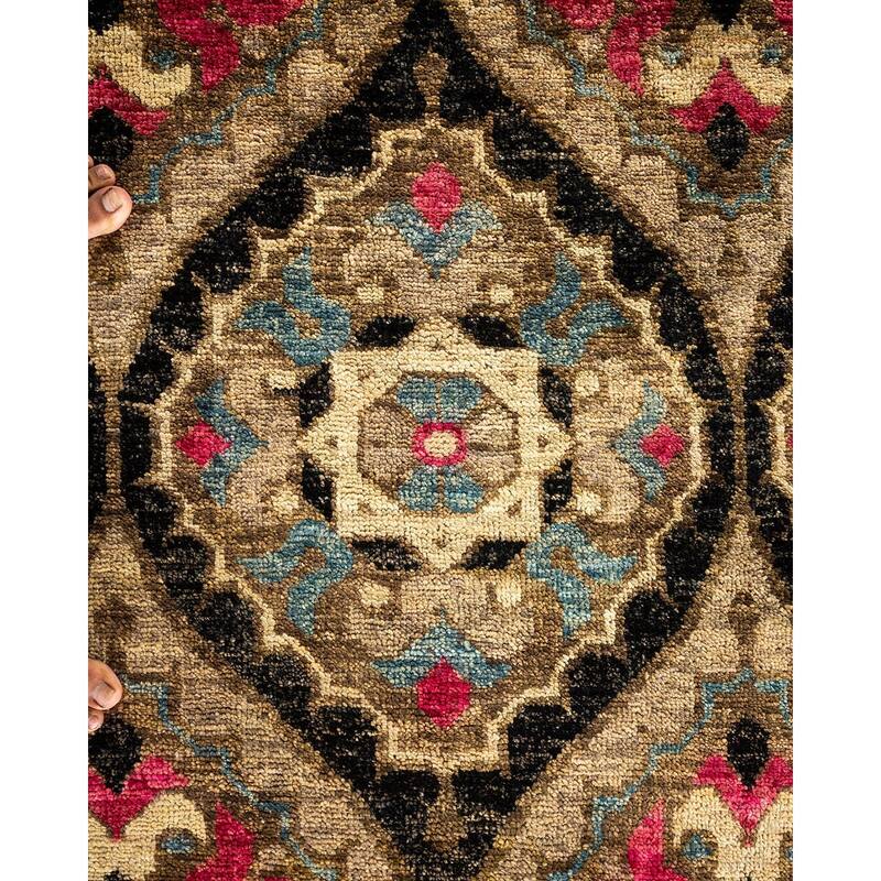 Overton Hand Knotted Wool Vintage Inspired Modern Contemporary Modern Multi Area Rug - 4' 0" x 6' 0"