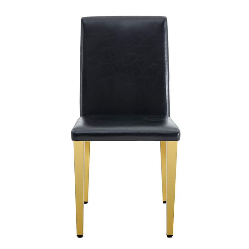 Two Dining Chairs, Golden Metal Legs